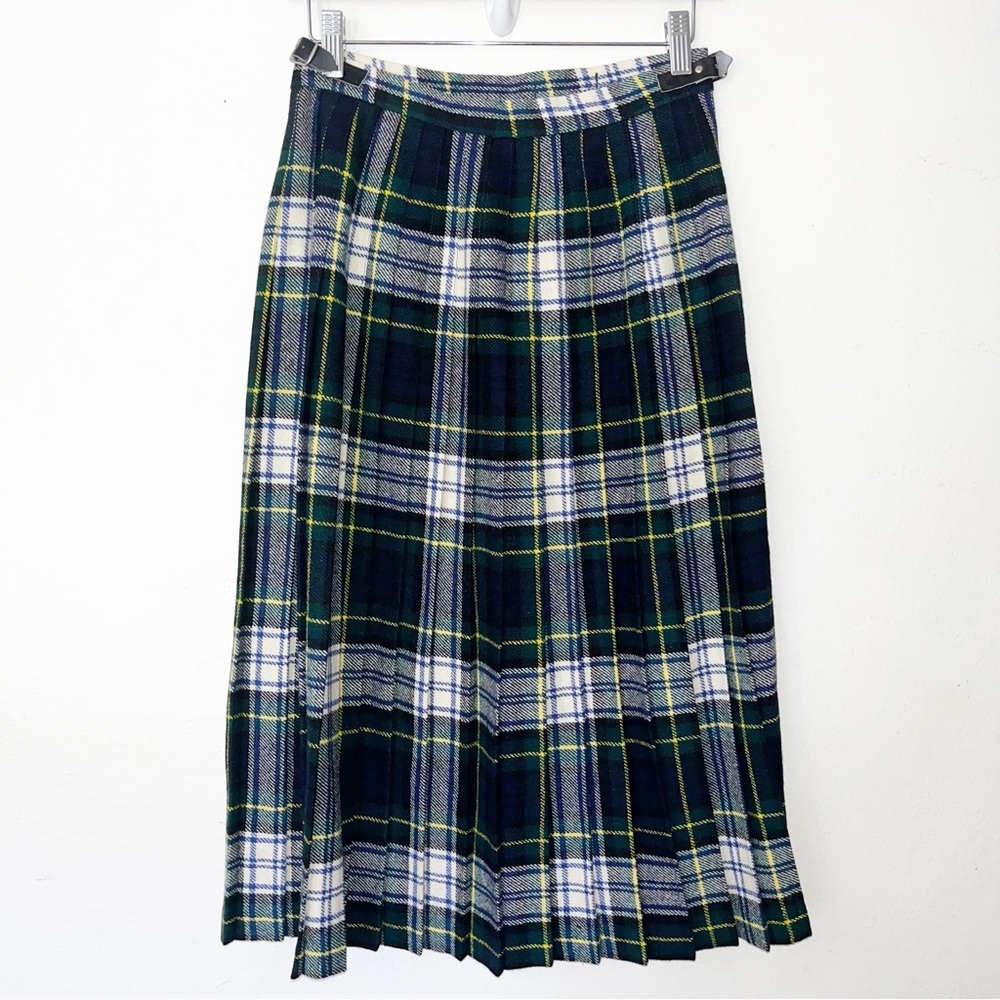 Blarney Castle Tartan Plaid 100% Wool Wrap Skirt Sz 8 VTG Outlander